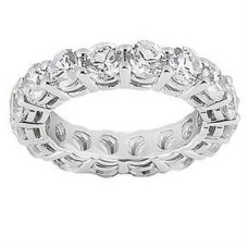 Ladies 4.50 ct. Round Cut Diamond Eternity Wedding Band in 14 kt. White Gold