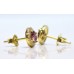 Cubic Zirconia Gold Plated Sterling Silver Siam Stud Earrings