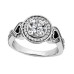 1.73 ct. TW Round Diamond Engagement Ring in Heart-shaped White gold Mounting