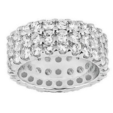 Ladies 5.50 ct TW Round Diamond Triple Row Eternity Band in Platinum