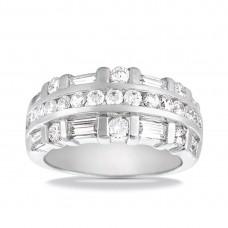 Diamond Club 2.25 ct. Anniversary Wedding Band with Round and Baguette Diamonds