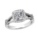 1.98 ct Cushion Cut Diamond Engagement Ring in Platinum Split Shank Mounting