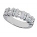  Ladies 2.00 CT Round and Baguette Cut Diamond Wedding Band Ring 18K White Gold