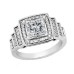 2.09 ct. Princess Diamond Engagement Ring in 18 Kt Halo Setting