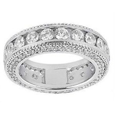 Ladies 4.00 ct Round Cut Diamond Eternity Band in 14 kt White Gold