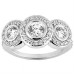 4.00 ct. TW Diamond Three Stone Frame Bridal Set in 18 kt White Gold