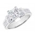Ladies 2.38 CT Princess Cut Diamond Engagement Ring 14 kt White Gold 