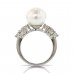 3 Piece Natural Pearl and Diamond Accent Set in 14k White Gold