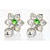Emerald CZ .925K Sterling Silver Ladies Cluster Stud Earrings