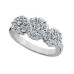 Ladies 1.50 ct. Round Diamond Three Stone Ring in Platinum Cluster Setting