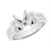 Ladies 1.00 CT Princess Cut Diamond Engagement Semi Mounting in 18K White Gold