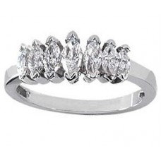 Ladies  1.25 CT Marquise Cut Diamond Wedding Band Ring in 14 kt White Gold