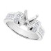 Ladies 1.00 CT Princess Cut Diamond Engagement Semi Mounting in 18K White Gold