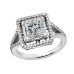 Ladies' 2.07 ct. Princess Diamond Halo Style Engagement Ring in 18K White Gold