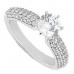 Ladies 2.60 ct. Round Diamond Engagement Ring with Accented 18kt Pave Set
