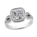 1.54 ct. TW Cushion Diamond Halo Engagement Ring in 18 Kt White Gold