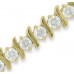 Ladies 3.00 ct Round Cut Diamond S-Type Tennis Bracelet in 14 kt Yellow Gold