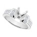 Ladies 1.00 CT Princess Cut Diamond Engagement Semi Mounting in Platinum