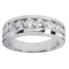 Men's 0.75 ct. Round Diamond Wedding Band in 18kt Channel Set