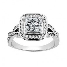 2.25 ct. TW Princess Cut Diamond Engagement Ring with Twisted Shank in 18 Kt