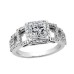 White Gold 2.07 ct. TW Princess Diamond Accented Engagement Ring 18 Kt