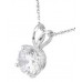 Ladies 1.10 ct. Round Diamond Solitaire Pendant with 16" Chain 14 kt. White Gold