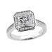 Bridal 2.21 ct. TW Princess Diamond Halo Engagement Ring in 18 Kt White Gold