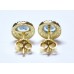 Cubic Zirconia Gold Plated Sterling Silver Stud Earrings with Light Sapphire 