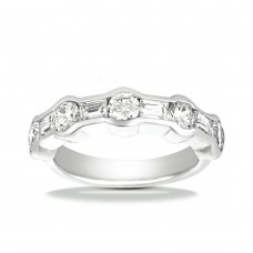 Diamond Club 1.60 ct. Wedding Band with Round and Baguette Diamonds Channel Set