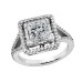 Ladies' 2.07 ct. TW Princess Diamond Halo Style Engagement Ring in Platinum