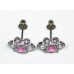 Sterling Silver Light Rose Cubic Zirconia Ladies Cluster Stud Earrings