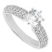 Ladies 2.60 ct. Round Diamond Engagement Ring with Accented 14 kt Pave Set